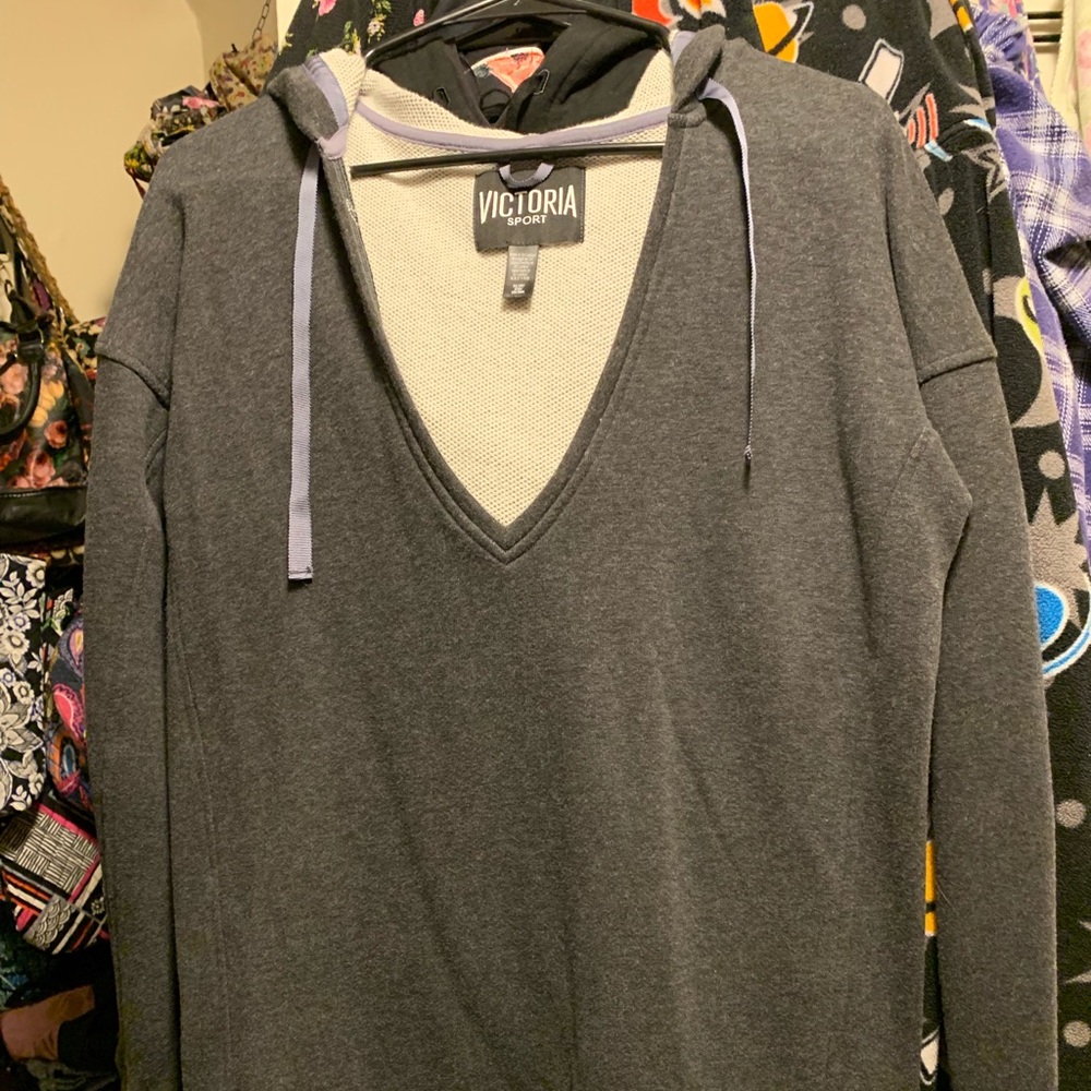 VS Sport Deep V Hoodie Gray size XS